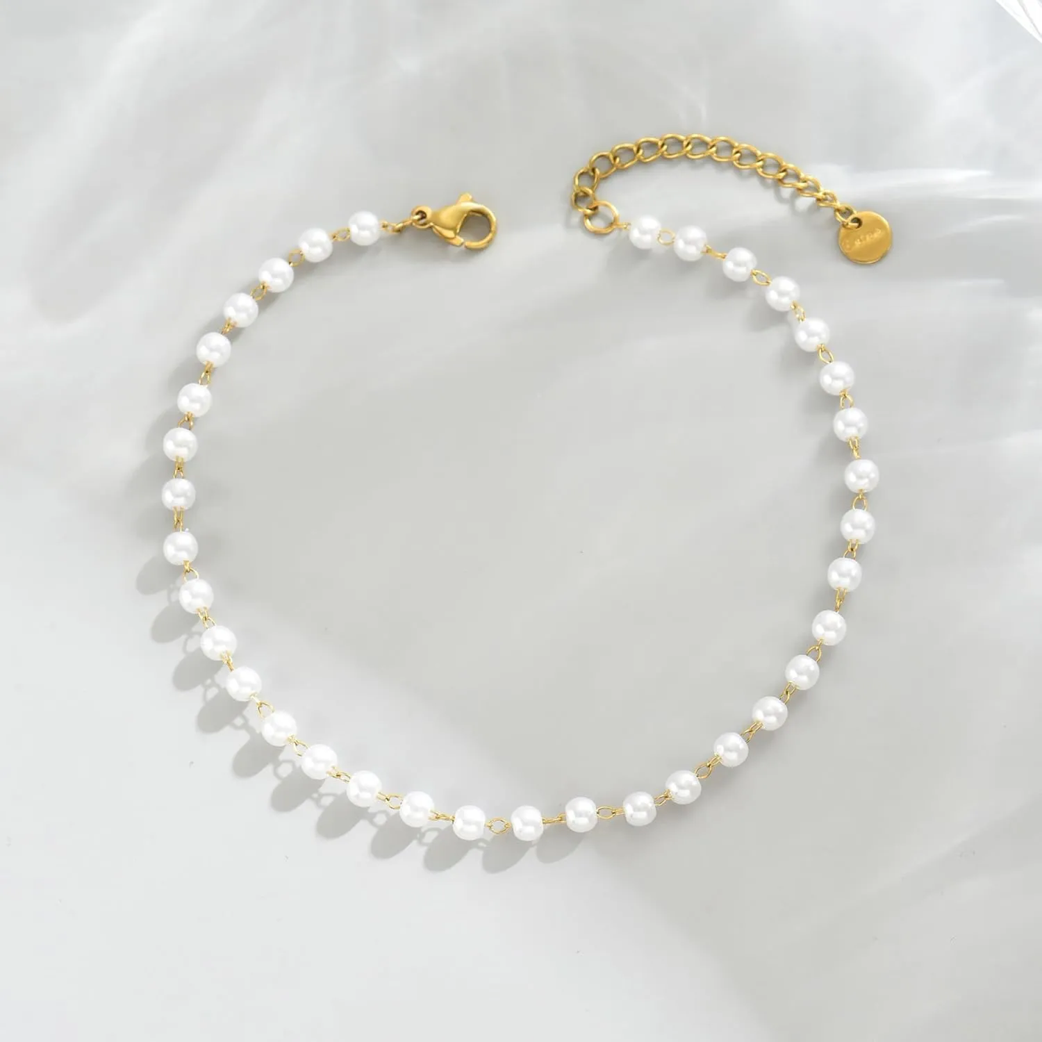 Dainty Ankle Bracelets for Women 18K Gold Plated Beaded Anklet Chain Simple Tiny Beads Anklet Waterproof Minimalist Summer Beach Foot Jewelry Gifts