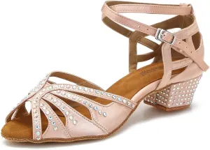 Dance Shoes for Women Low Heel Ballroom Dance Shoes Salsa Latin Practice Dancing Shoes Cuban Heels 1.5 inch