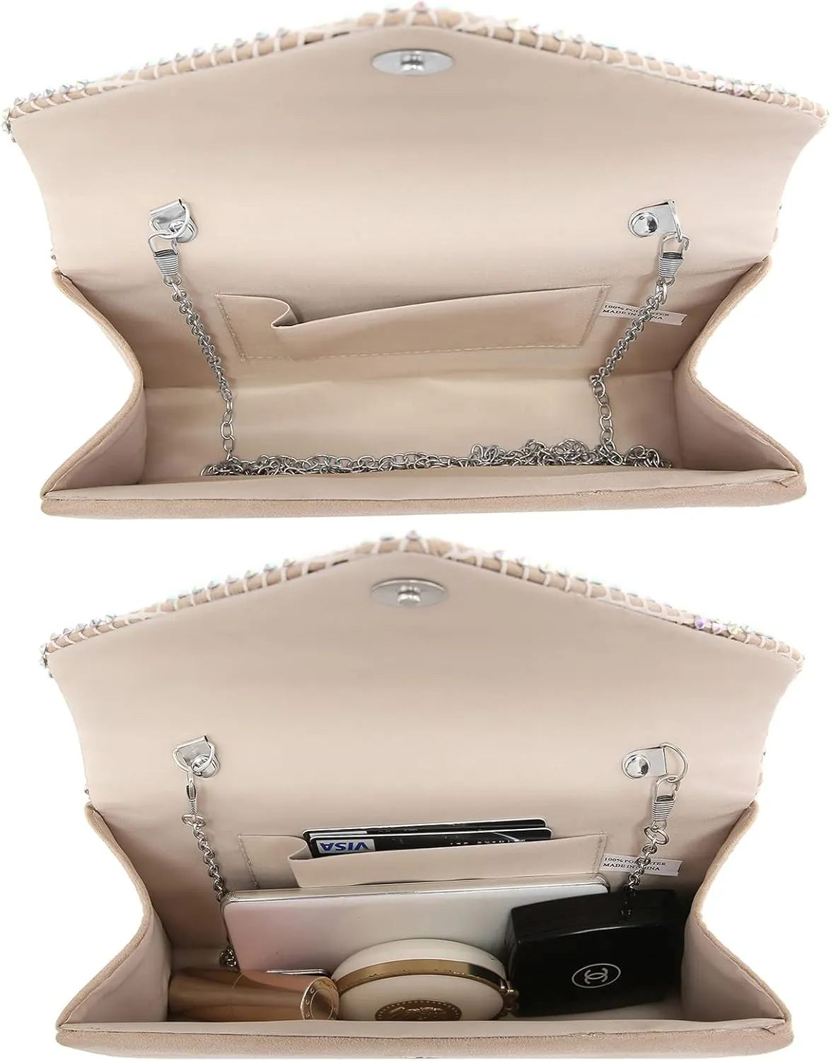 Dasein Women Sparkle Rhinestone Evening Purses Clutch Bags for Prom Cocktail Party Wedding Engagement