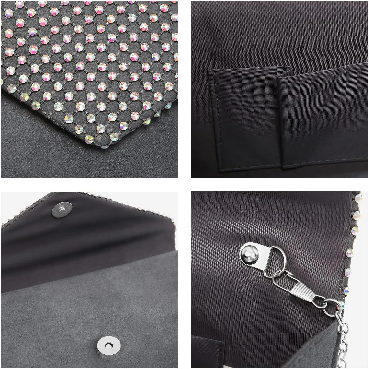 Dasein Women Sparkle Rhinestone Evening Purses Clutch Bags for Prom Cocktail Party Wedding Engagement