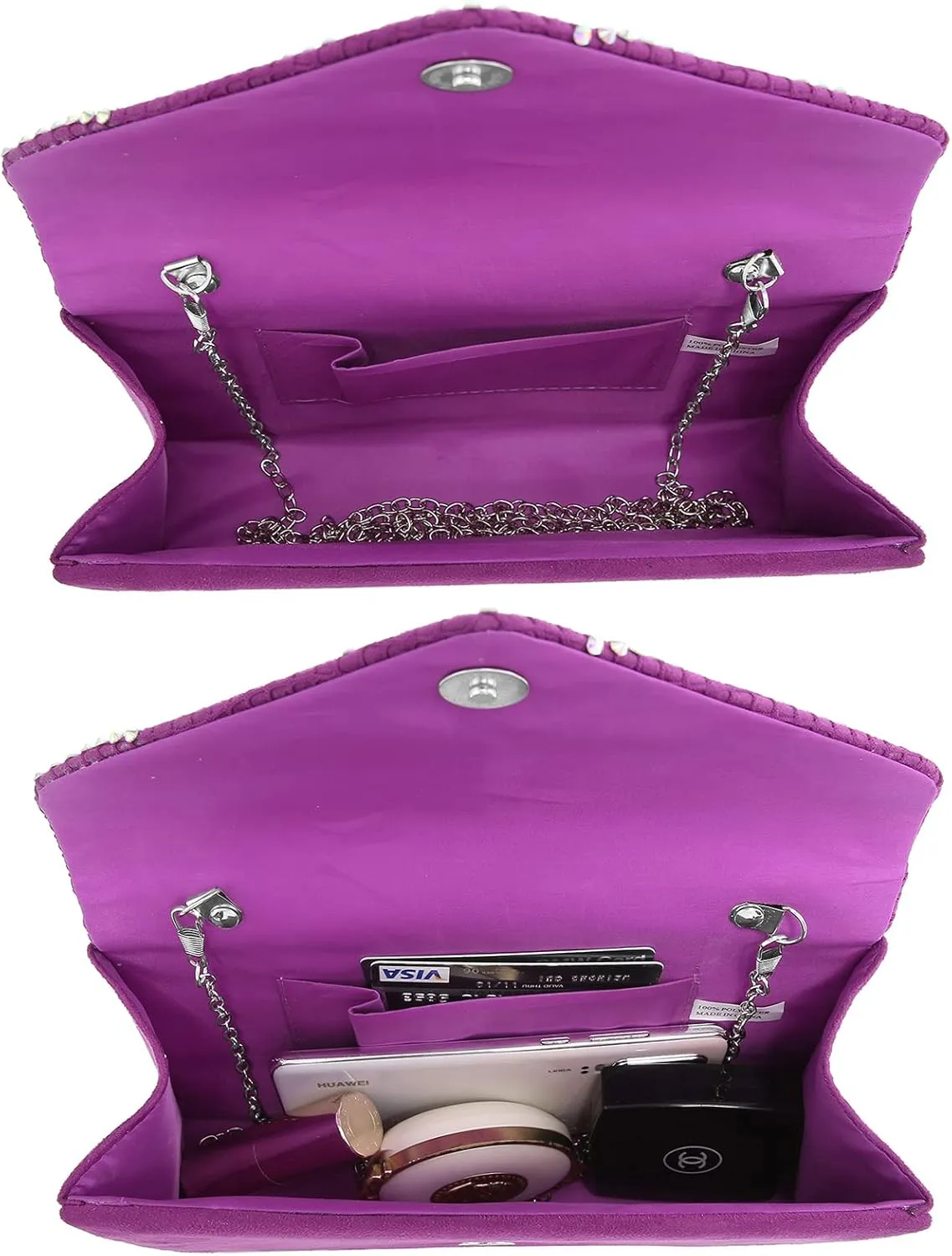 Dasein Women Sparkle Rhinestone Evening Purses Clutch Bags for Prom Cocktail Party Wedding Engagement
