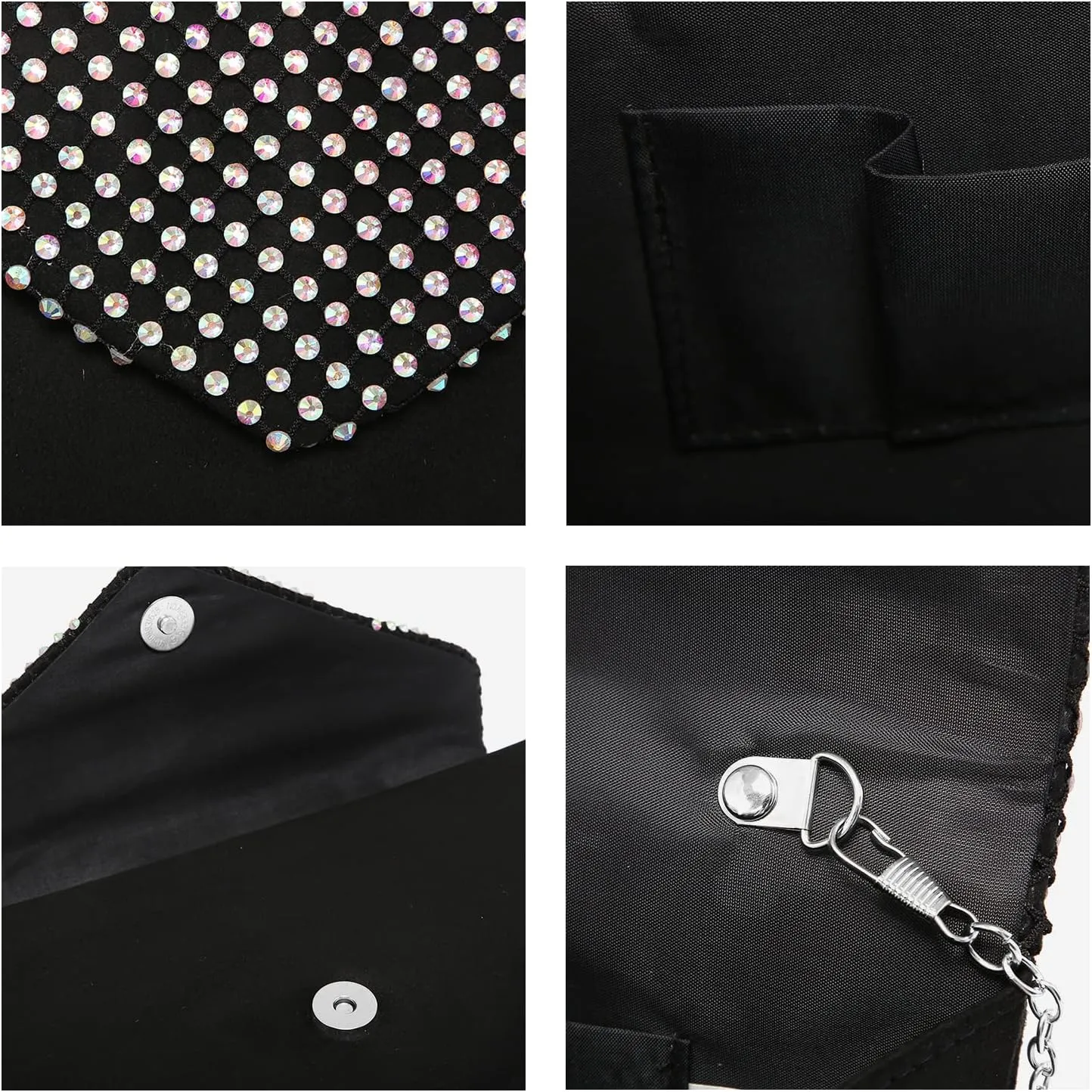 Dasein Women Sparkle Rhinestone Evening Purses Clutch Bags for Prom Cocktail Party Wedding Engagement