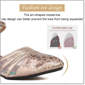 DKZSYIM Glitter Women Latin Dance Shoes Closed Toe Ballroom Salsa Tango Practice Performence Party Dancing Shoes,Model CMJ-512