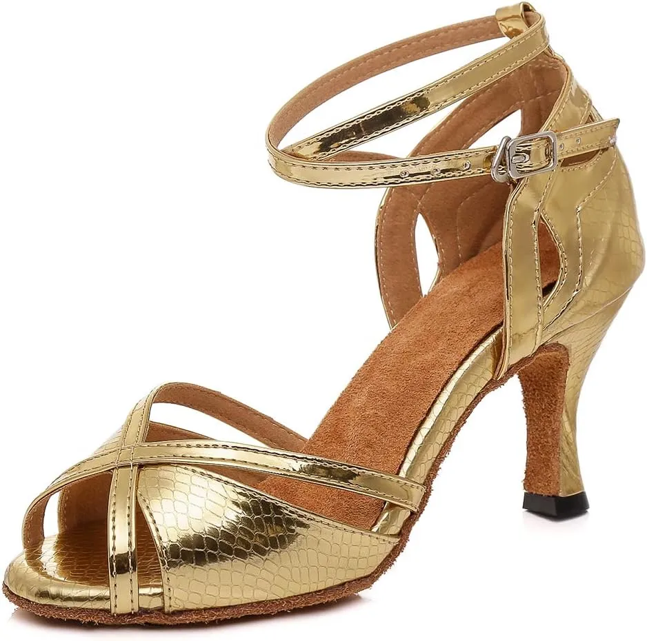 DKZSYIM Women's Latin Dance Shoes Ballroom Practice Performance Dance Shoes Model YCL033