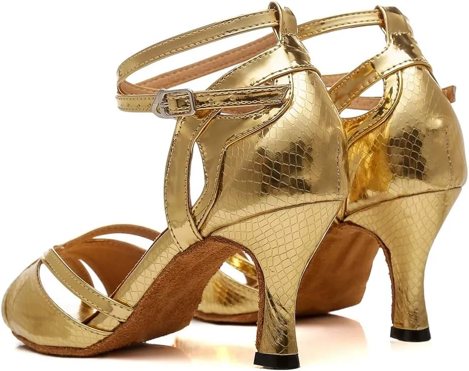 DKZSYIM Women's Latin Dance Shoes Ballroom Practice Performance Dance Shoes Model YCL033