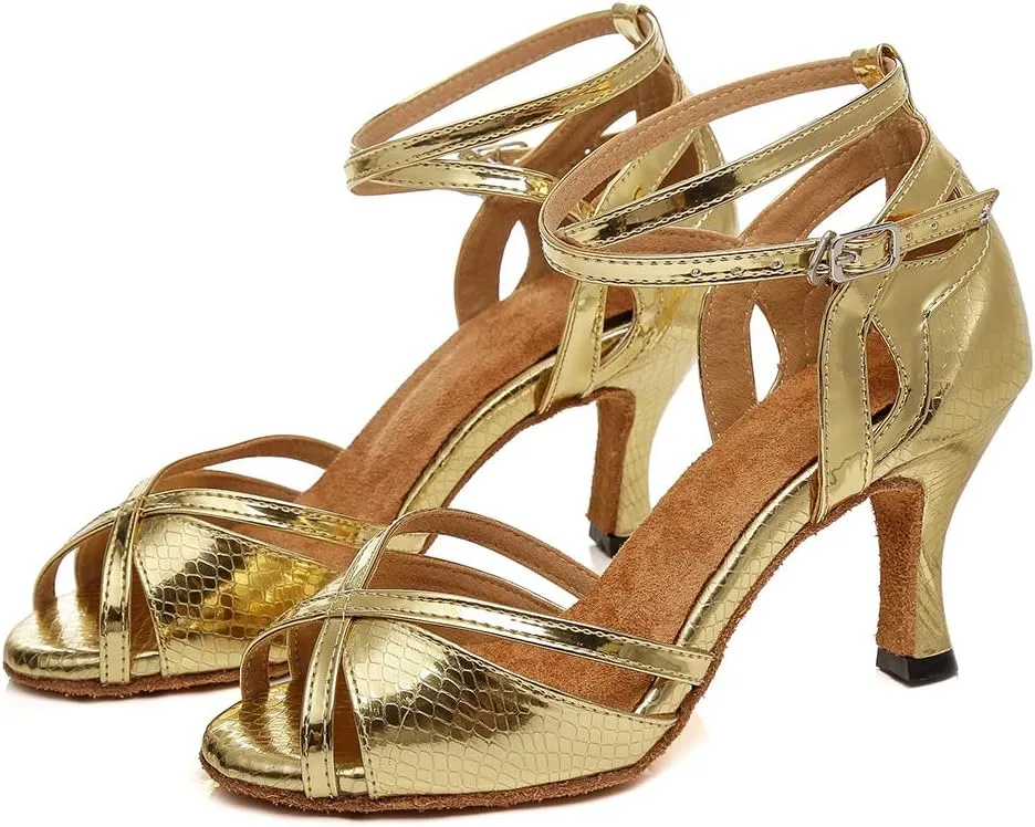 DKZSYIM Women's Latin Dance Shoes Ballroom Practice Performance Dance Shoes Model YCL033