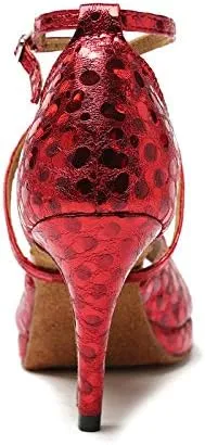 DKZSYIM Women's Latin Dance Shoes Ballroom Practice Performance Dance Shoes Model YCL391