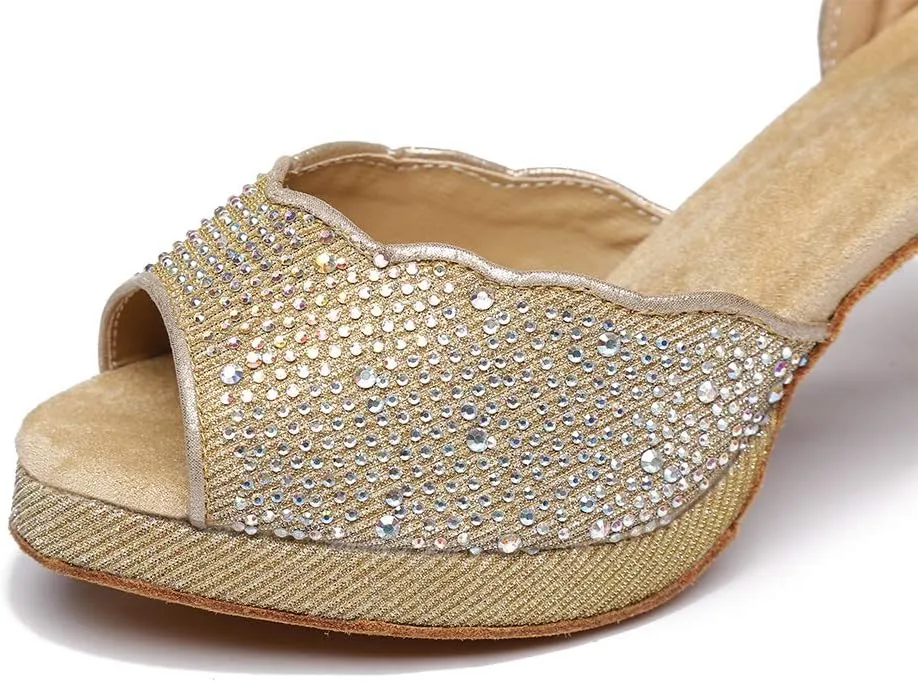 DKZSYIM Women's Latin Dance Shoes Ballroom Practice Performance Dance Shoes Model YCL391