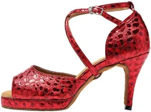 DKZSYIM Women's Latin Dance Shoes Ballroom Practice Performance Dance Shoes Model YCL391