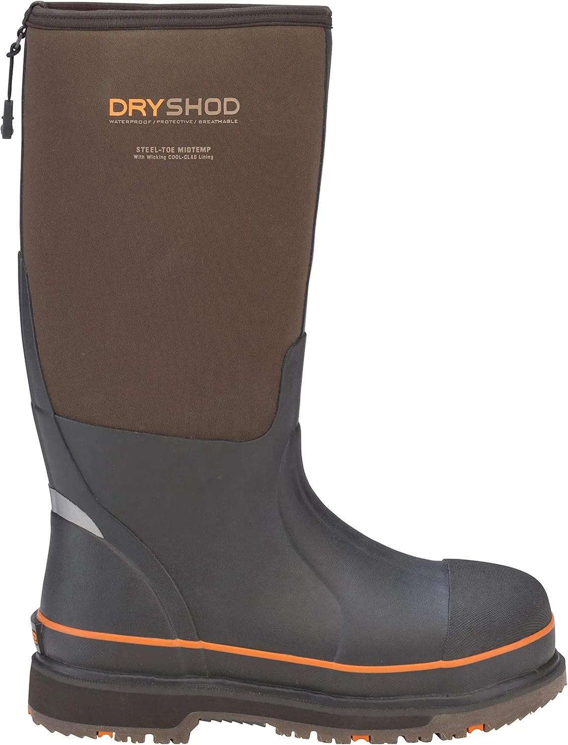 Dryshod Mens Wixit Cool-Clad Waterproof Steel Toe Work Safety Boots- Brown
