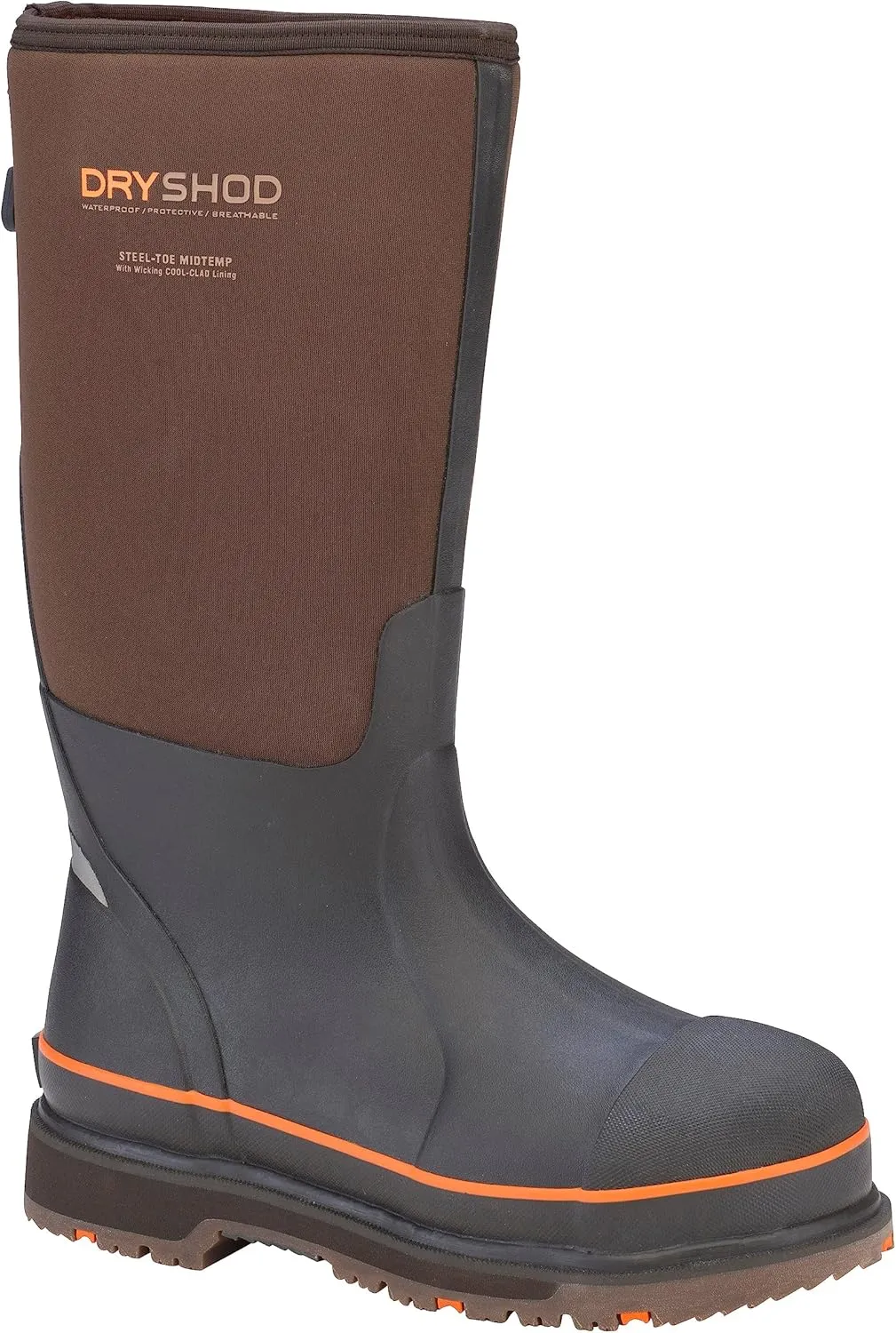 Dryshod Mens Wixit Cool-Clad Waterproof Steel Toe Work Safety Boots- Brown