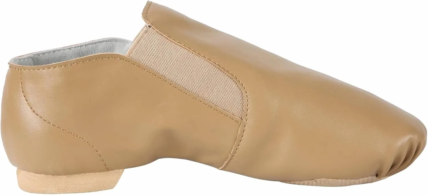 Dynadans Unisex PU Leather Upper Slip-on Jazz Shoe with Elastics for Women and Men's Dance Shoes UG