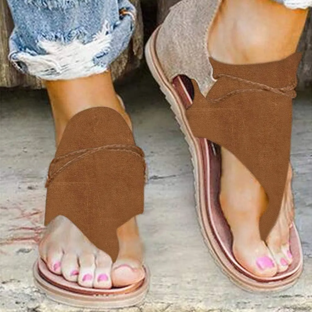 Eduavar Sandals for Women Casual Summer, Flat Sandals for Women Summer Open Toe Flip Flops Sandals Zip Up Suede Sandals