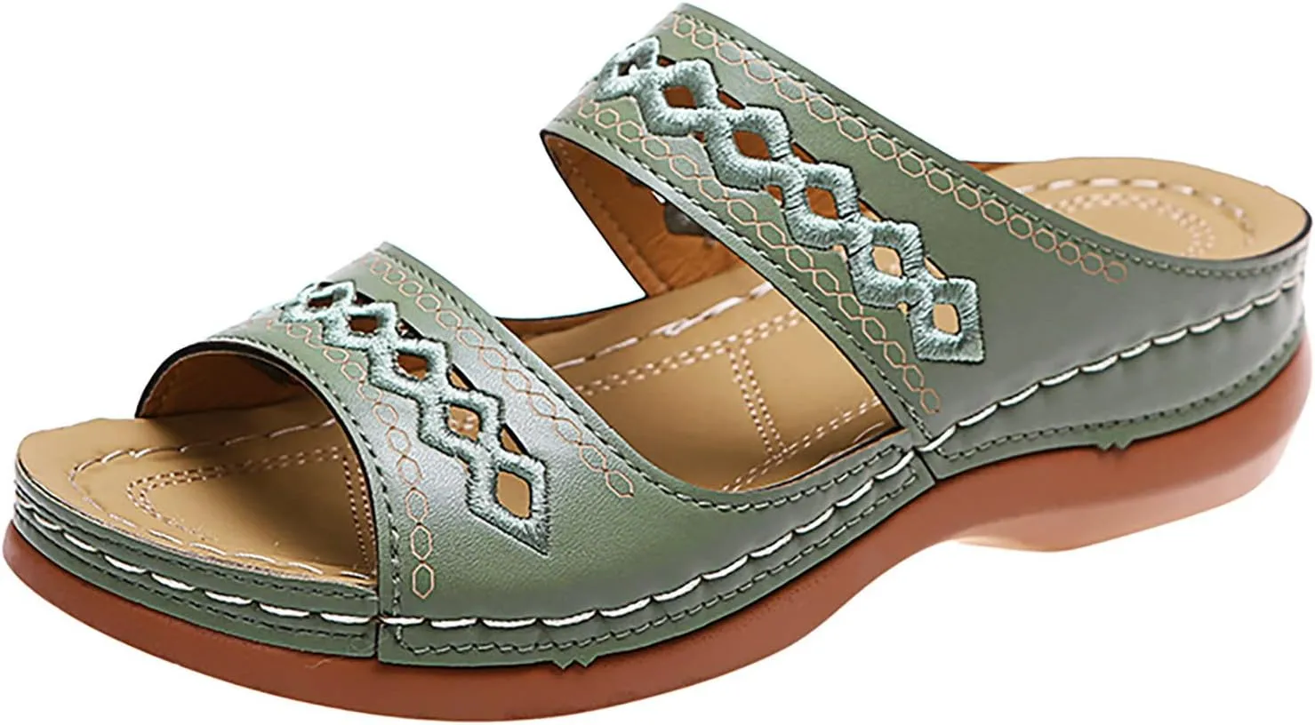 Eduavar Sandals for Women Casual Summer, Orthopedic Sandals for Women Comfortable Open Toe Sandals Casual Beach Slippers