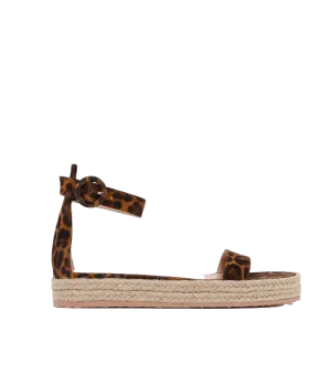 Espadrille Flat in Almond Leopard & Natural