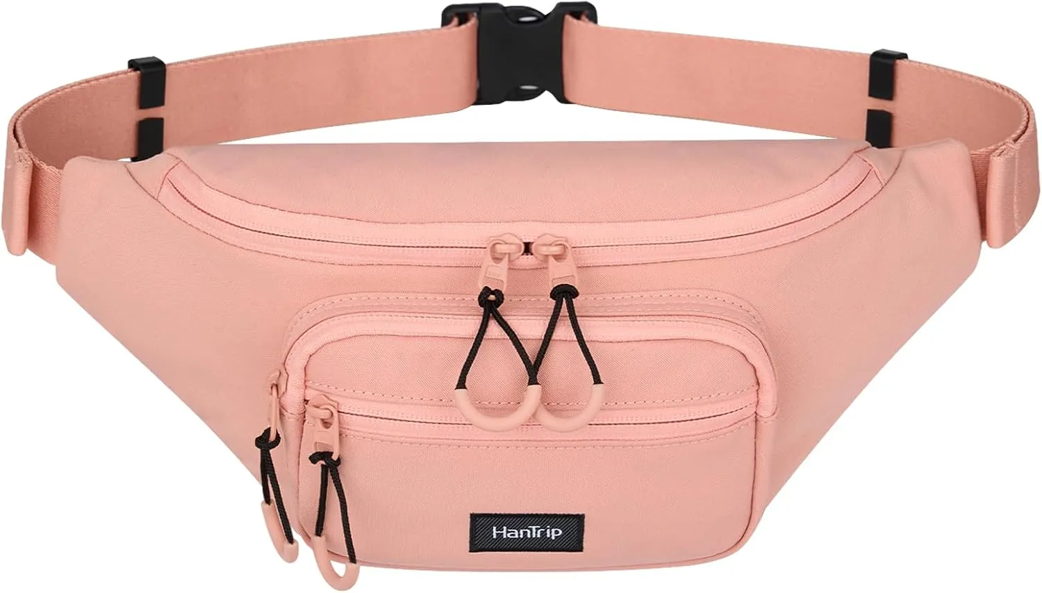 Fanny Packs for Women Men, Small Travel Fanny Pack Lightweight Crossbody Waist Bag Large Capacity, Water Resistant Belt Bags with Adjustable Strap for Hiking, Cycling (Pink)