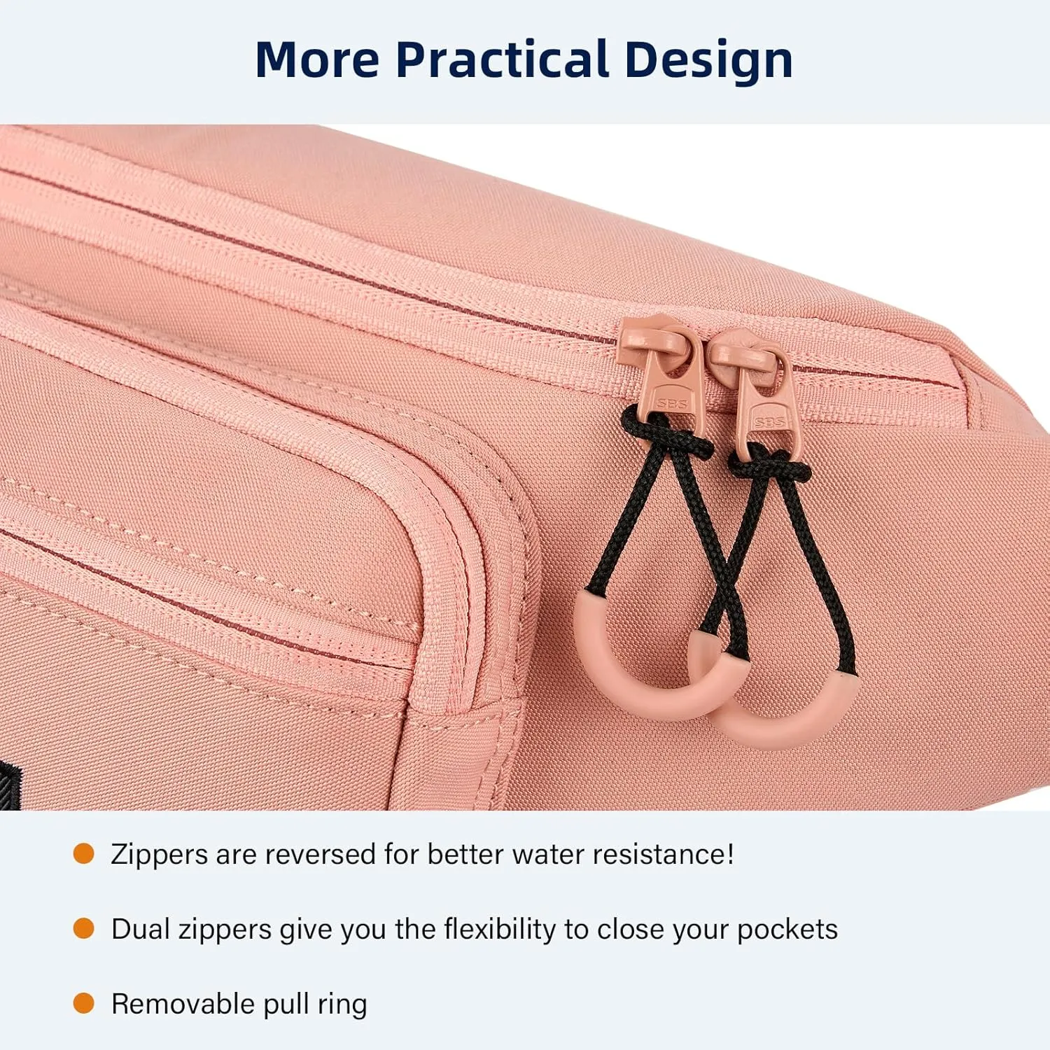 Fanny Packs for Women Men, Small Travel Fanny Pack Lightweight Crossbody Waist Bag Large Capacity, Water Resistant Belt Bags with Adjustable Strap for Hiking, Cycling (Pink)