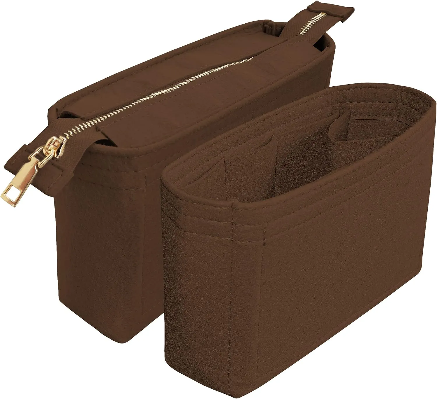 Felt Tote Bag organizer with Zipper Small Purse Organizer Insert With 2 Packs fits NeoNoe No Series perfectly