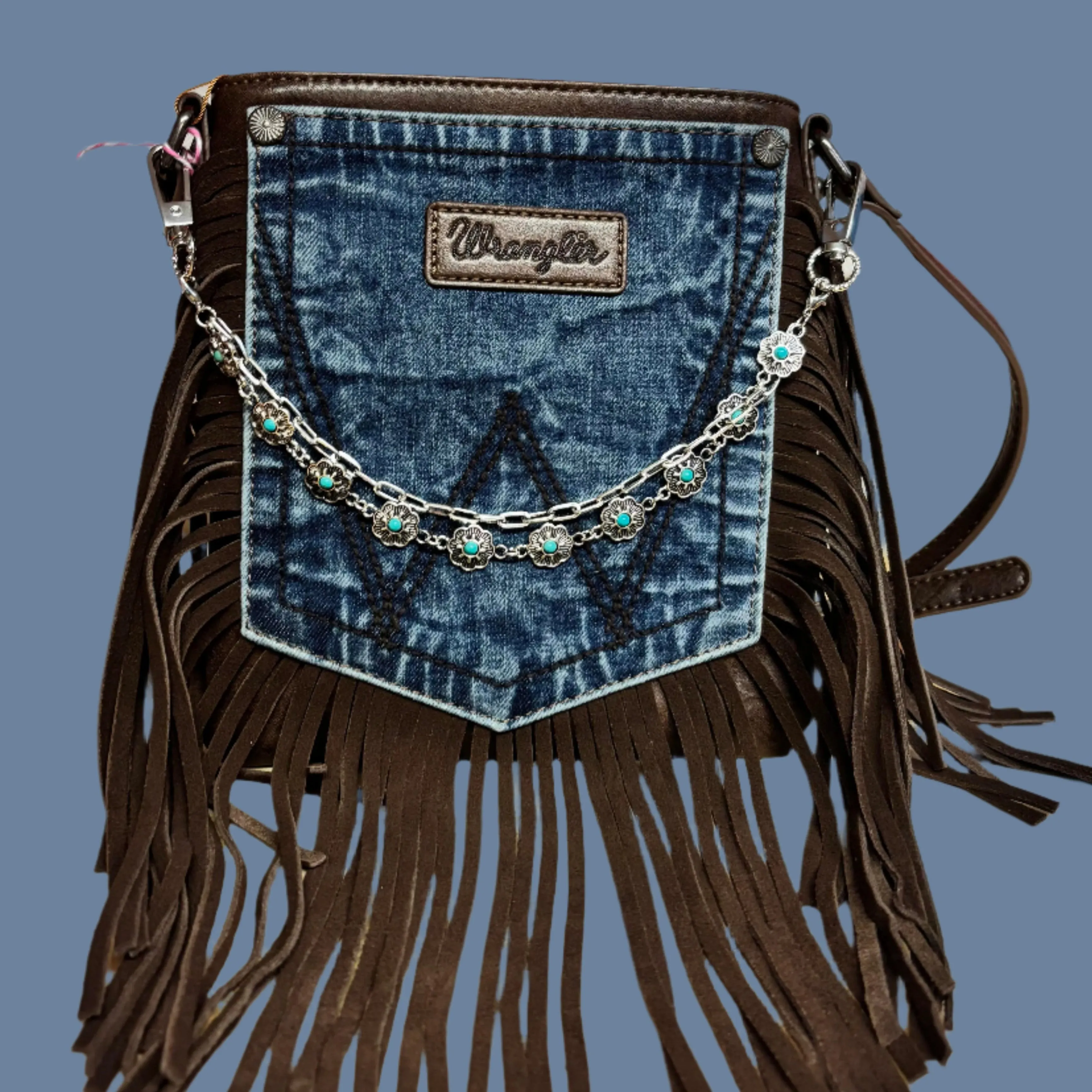 Floral Turquoise Charm Strap  Western Glam for Bags & Hats