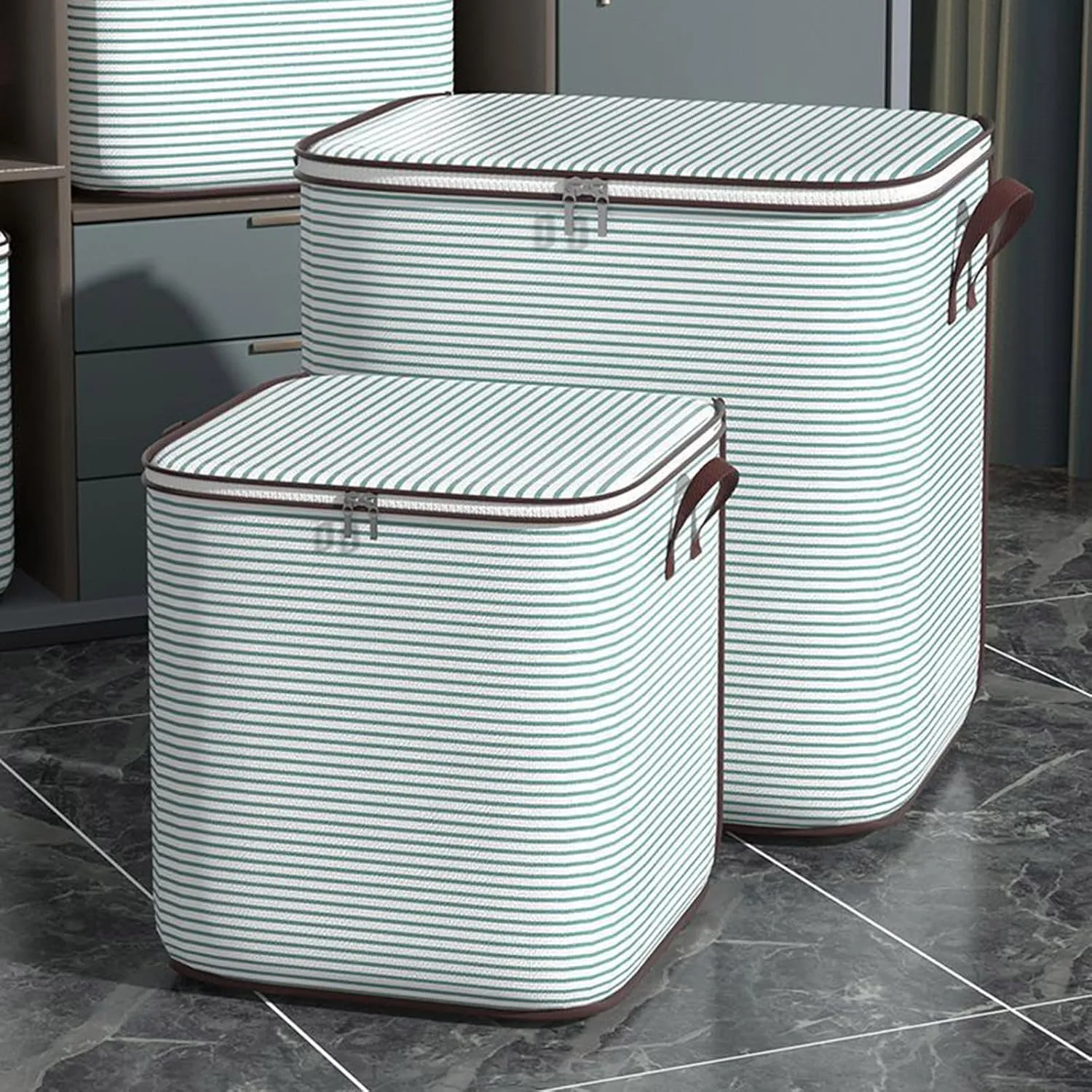 Foldable Storage and Organization with Sturdy Handle & Zipper Moving Supplies Under Bed Storage Containers Clothing Storage Extra Large Storage Bags for Closet, Bedding, Blankets, Comforter