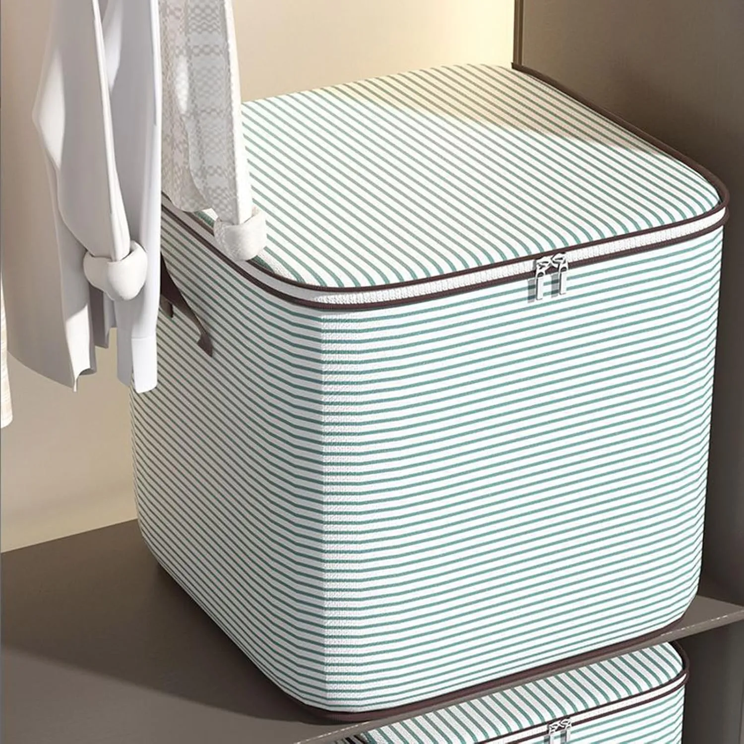 Foldable Storage and Organization with Sturdy Handle & Zipper Moving Supplies Under Bed Storage Containers Clothing Storage Extra Large Storage Bags for Closet, Bedding, Blankets, Comforter