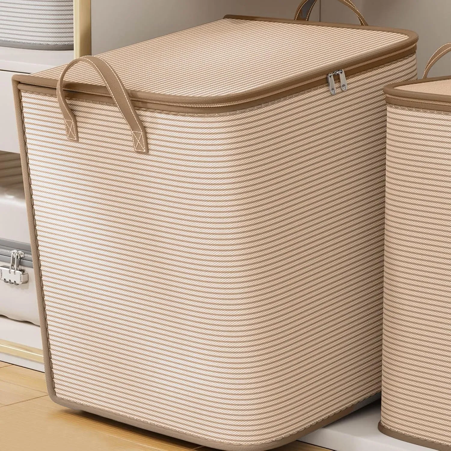 Foldable Storage and Organization with Sturdy Handle & Zipper Moving Supplies Under Bed Storage Containers Clothing Storage Extra Large Storage Bags for Closet, Bedding, Blankets, Comforter