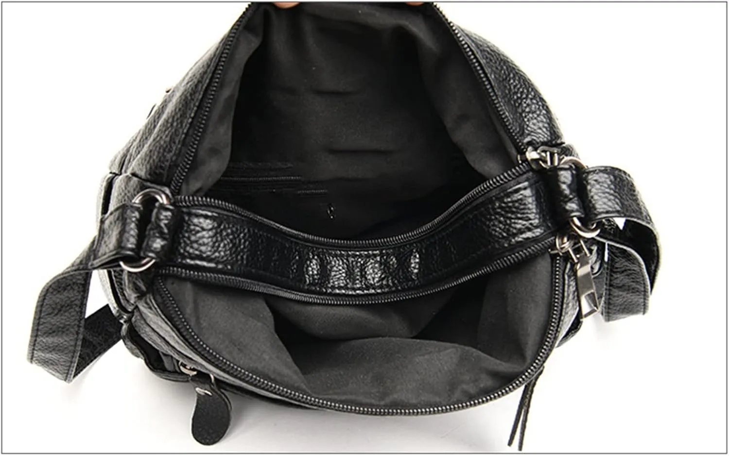 Foldie Crossbody Bags for Women Cute Hobo Tote Handbags Mini Clutch Purses with Zipper Closure Spring Purse 2025(Black)
