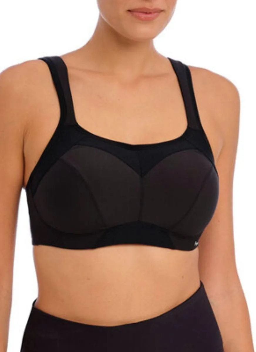 Freya High Octane High Impact Underwire Sports Bra 30DD, Black