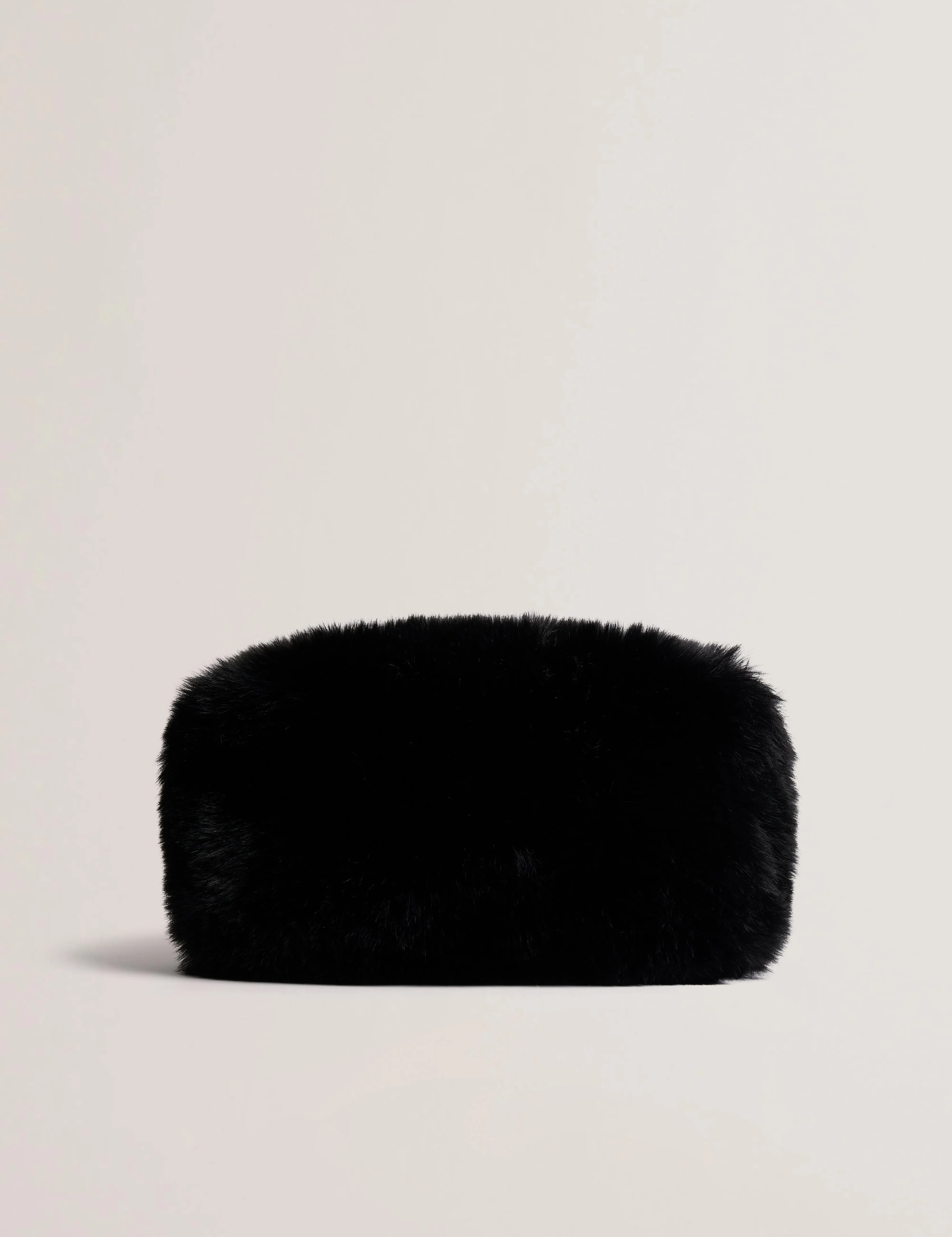 Furie Faux Fur Chain Shoulder Bag Black