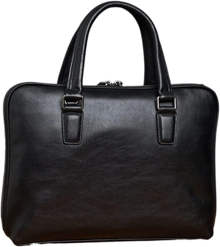 Genuine Leather Vintage Man Handbag Briefcase Men Shoulder Bags Coffe Business 14 Inch Laptop Bag