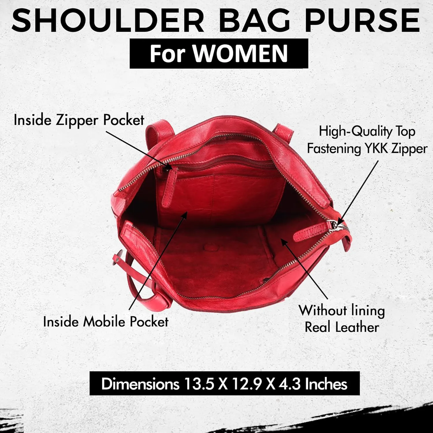 Genuine Leather Women's Tote Handbags, Satchel Purse Ladies Shoulder Bags with Top Handle