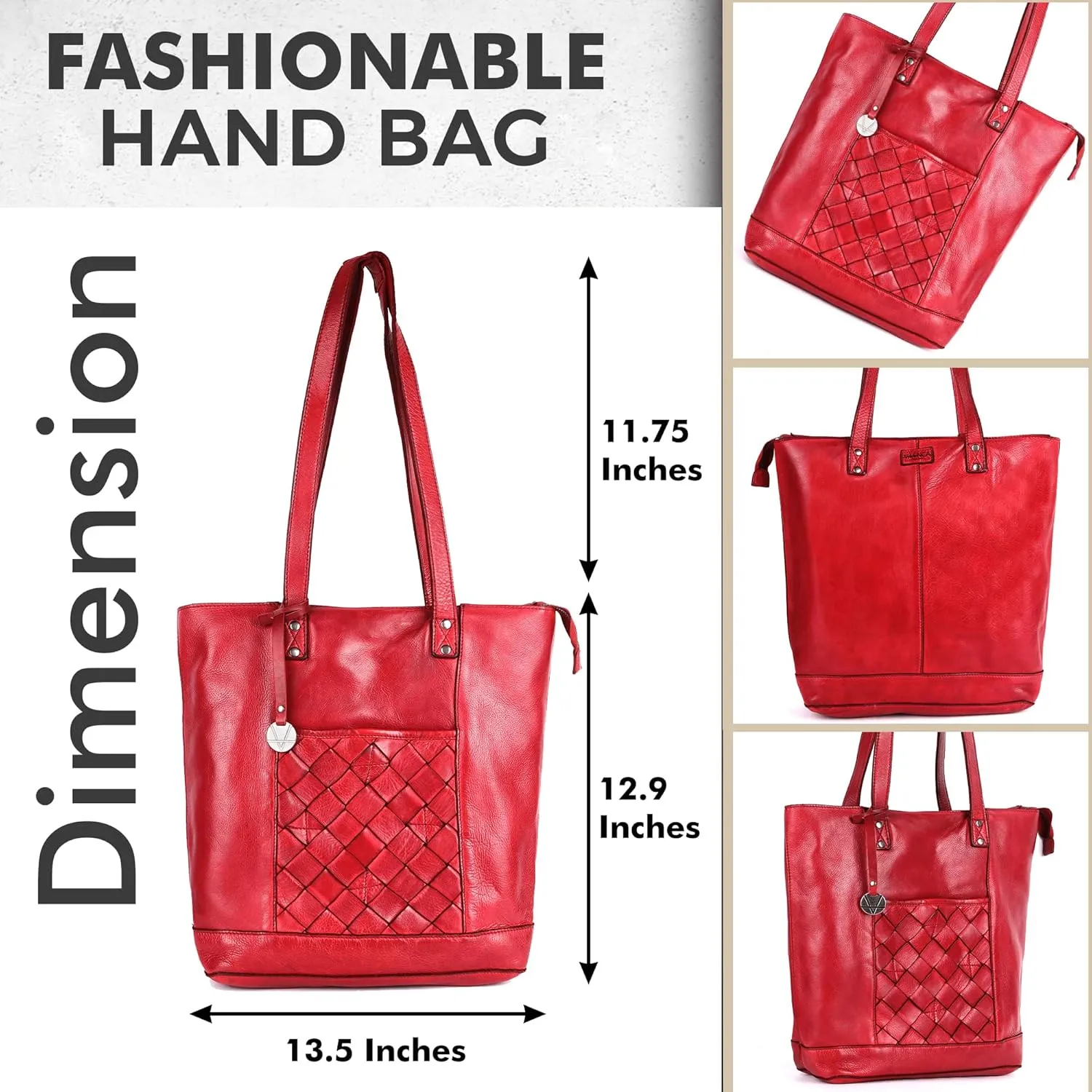 Genuine Leather Women's Tote Handbags, Satchel Purse Ladies Shoulder Bags with Top Handle