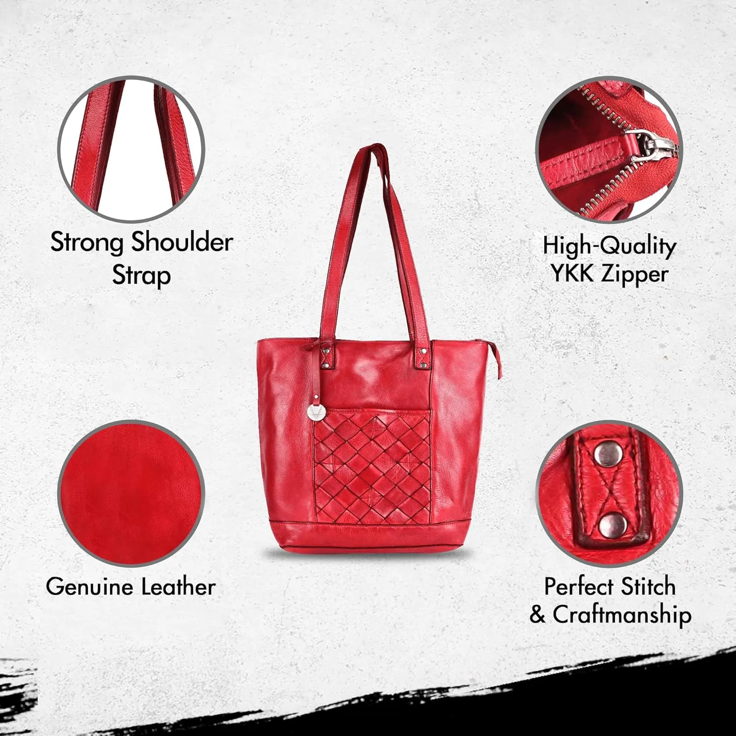 Genuine Leather Women's Tote Handbags, Satchel Purse Ladies Shoulder Bags with Top Handle
