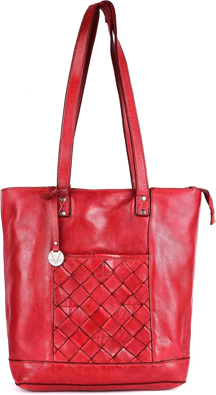 Genuine Leather Women's Tote Handbags, Satchel Purse Ladies Shoulder Bags with Top Handle