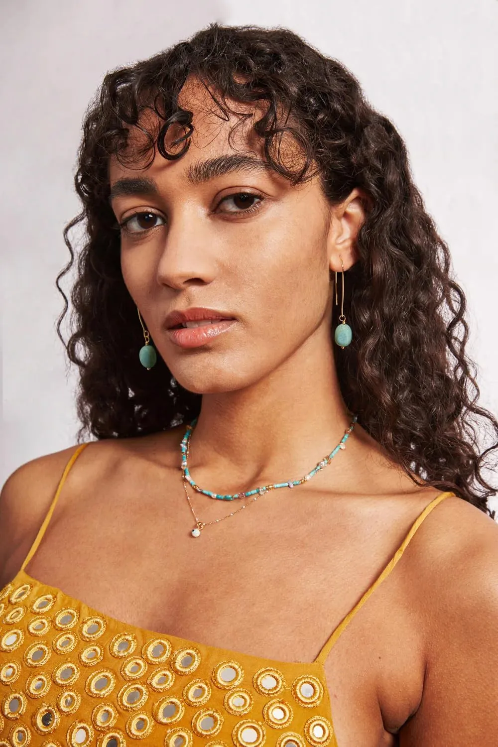 Geometric Drop Dangle Earrings Boho Statement Long Hoops 18k Gold Plated Lightweight Earrings for Women Girls
