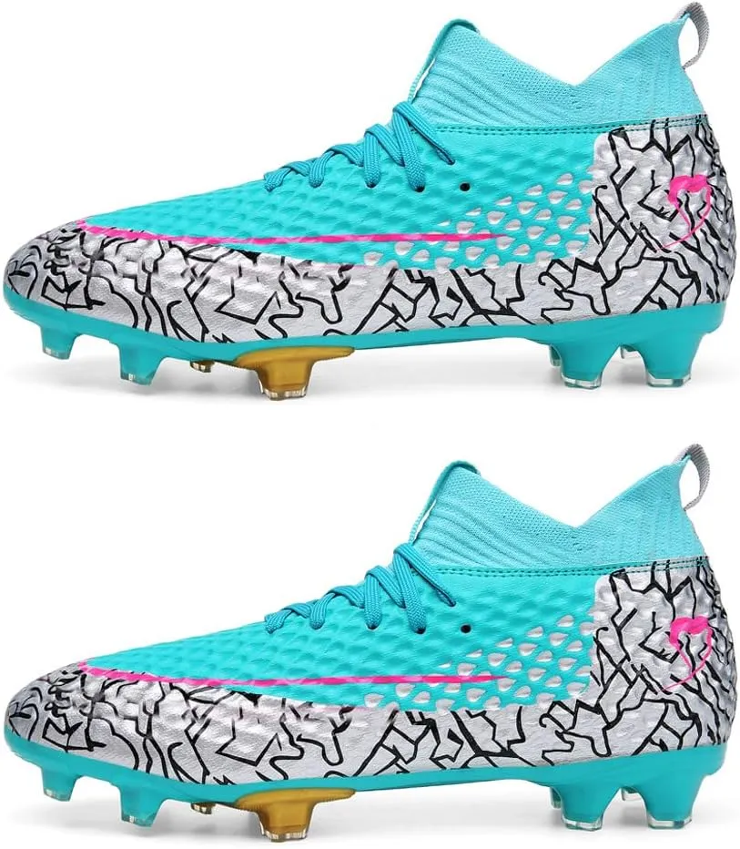 GEXECEUSS Men's Ankle Soccer Cleats for Competition - Comfortable Turf Shoes for Youth - Lightweight Soccer Boots for Training