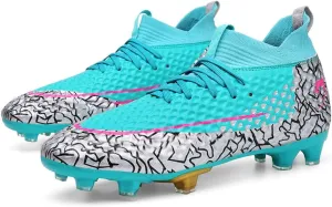 GEXECEUSS Men's Ankle Soccer Cleats for Competition - Comfortable Turf Shoes for Youth - Lightweight Soccer Boots for Training