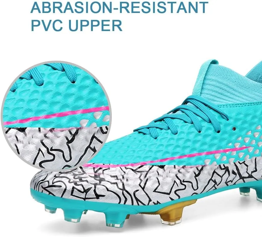 GEXECEUSS Men's Ankle Soccer Cleats for Competition - Comfortable Turf Shoes for Youth - Lightweight Soccer Boots for Training
