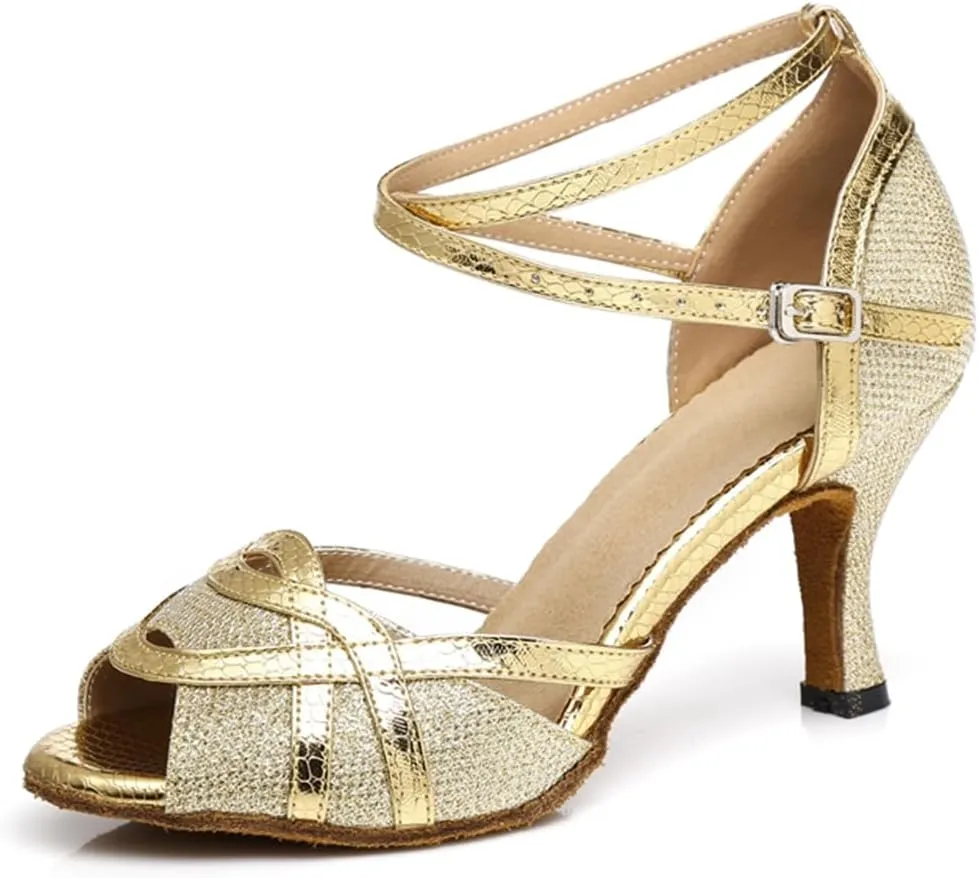Glitter Ballroom Dance Shoes for Women Salsa Latin Tango Wedding Party