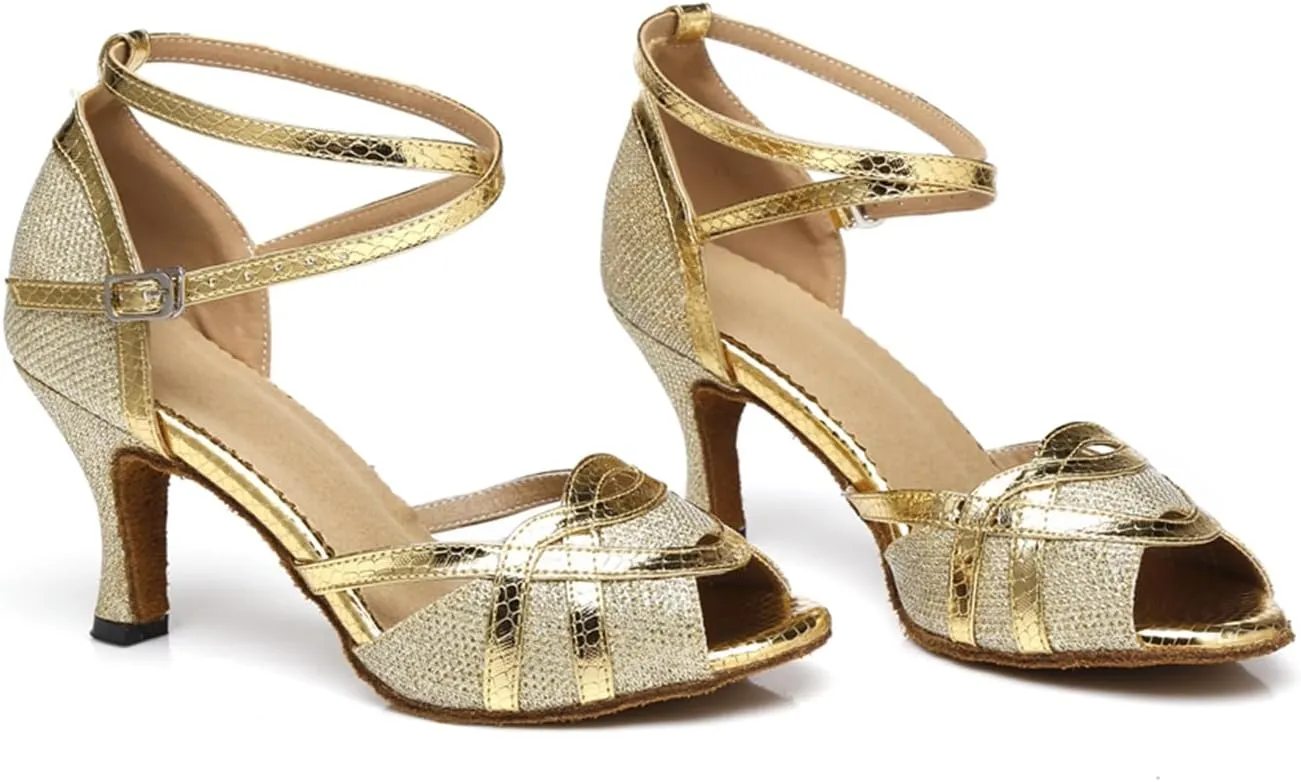 Glitter Ballroom Dance Shoes for Women Salsa Latin Tango Wedding Party