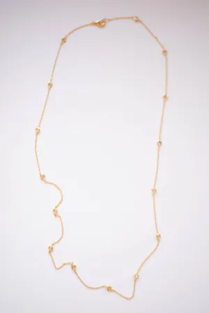 Gold Dipped CZ Crystal Studded Necklace