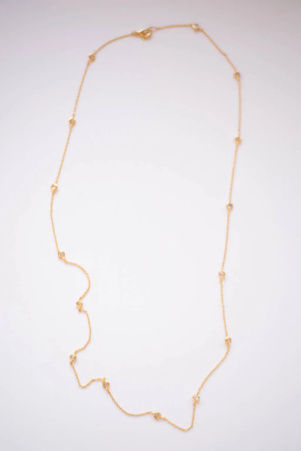 Gold Dipped CZ Crystal Studded Necklace