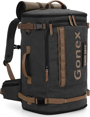Gonex Canvas Travel Backpack, Large 3-in-1 Convertible Vintage Laptop Duffel Bag for Men & Women, Durable Carry-On for Work, College & Outdoor Adventure (Dark Gray)