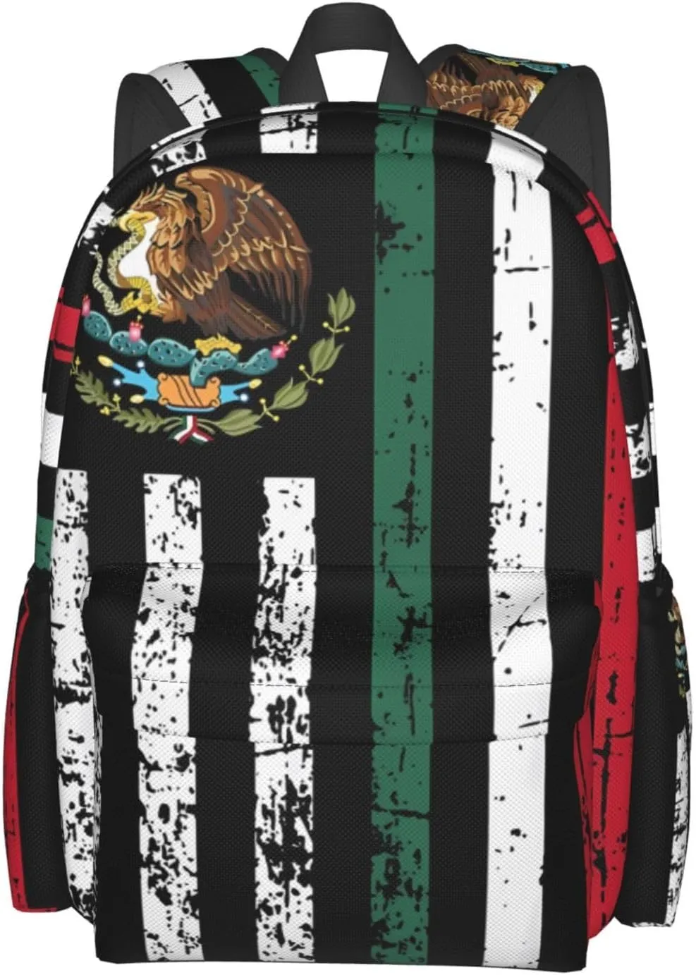 Half Mexican American Flag Laptop Backpack Work Travel Backpacks Business Rucksack Casual Outdoor Daypack with Adjustable Strap Bags for Sports Office Gym Hiking