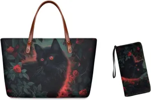 Handbags for Women Large Capacity Crossbody Totes with Wallet Clutch 2pcs Set