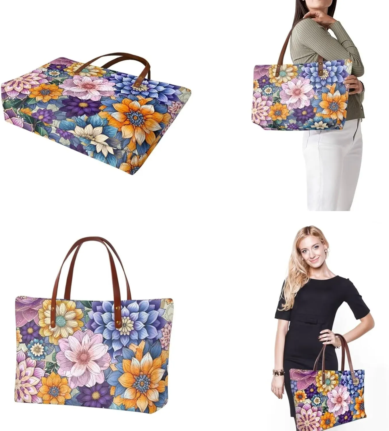 Handbags for Women Large Capacity Crossbody Totes with Wallet Clutch 2pcs Set