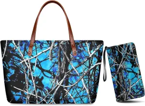 Handbags for Women Large Capacity Crossbody Totes with Wallet Clutch 2pcs Set