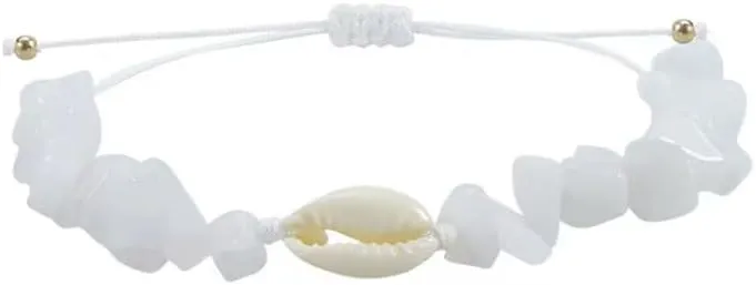 Handmade Boho Natural Stone Shell Beads Bracelets For Women Men Hand Woven Rope Bracelet Friendship