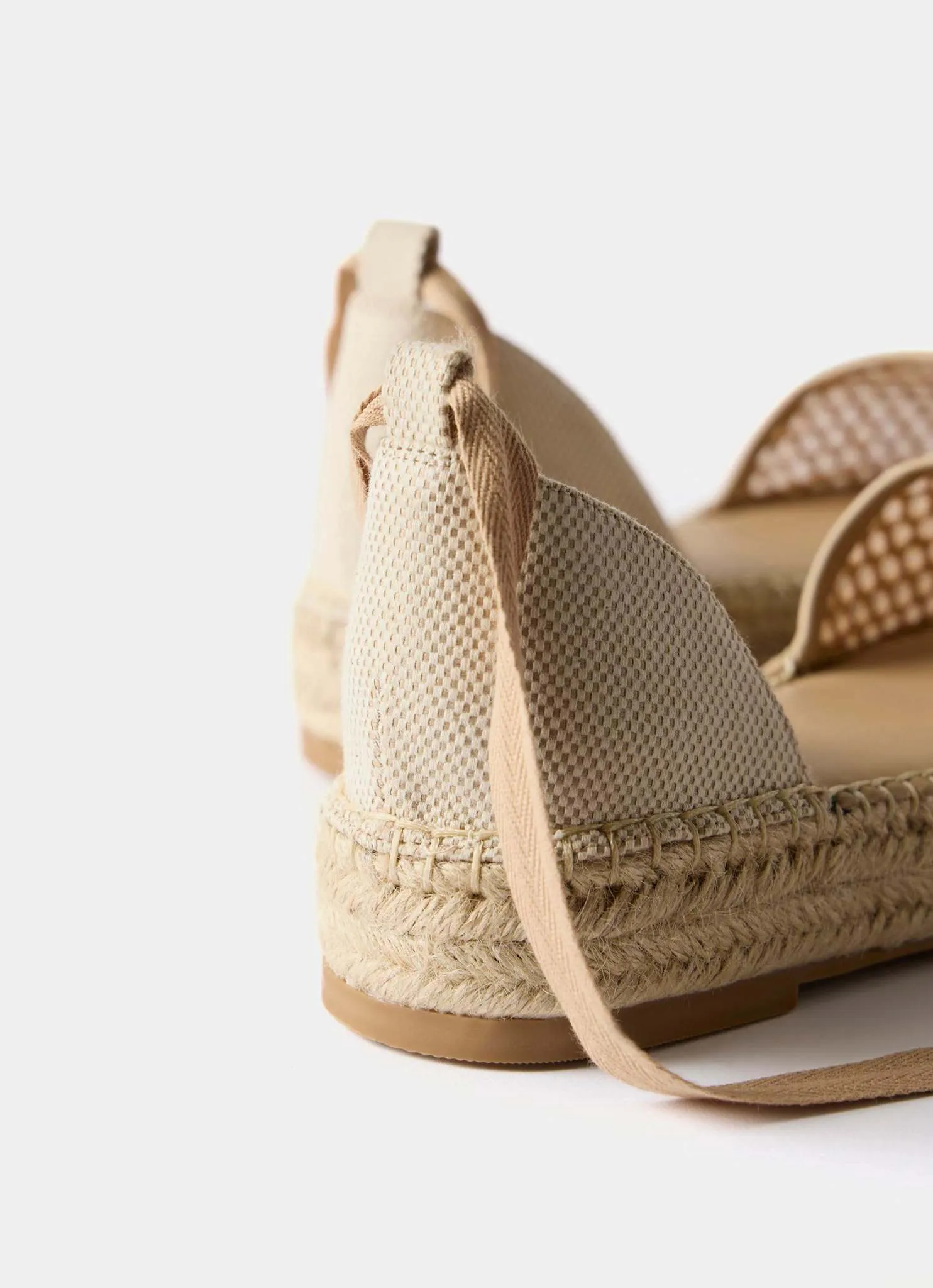 Hayley Neutral Mesh Flat Espadrilles
