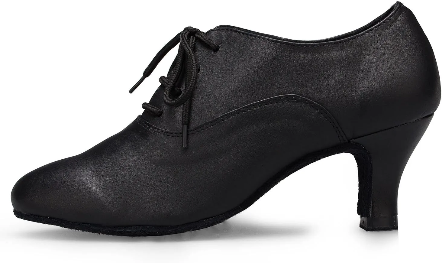 HIPPOSEUS Women Closed Toe Latin Ballroom Dance Heels Lace-up Teaching Practice Character Shoes